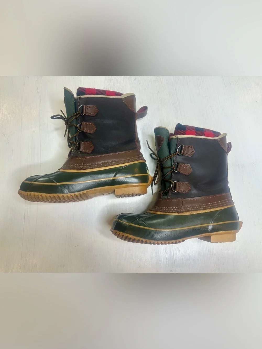 Greatland Duck Boots Mens 9 Thermolite Insulated Green Brown Waterproof Winter